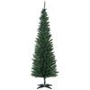 180cm Slim Artificial Christmas Tree with Realistic Branches, Tall and Narrow Christmas Tree with Folding Base, Green