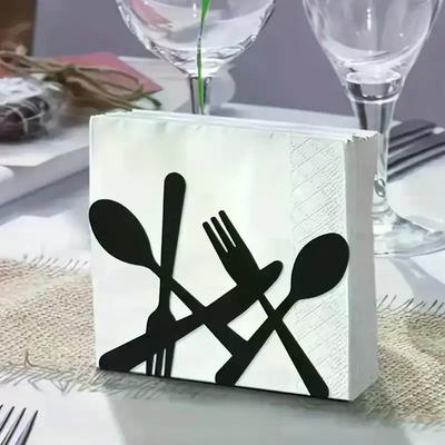 1 szt. Elegancki Metalowy Uchwyt Na Serwetki z Kwiatem Lotosu - Stylowy Dodatek do Kuchni i Stołu Jadalnego, Idealny do Użytku Domowego i Restauracyjnego