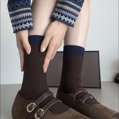 Ladies Autumn and Winter Thickened Retro Cotton with All Kinds of Legs Show Thin Tube Pile Socks
