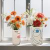 Artistic Resin Semi-Face Vase Desk Ornament Dried Flowers Home Decor Unique Face Theme