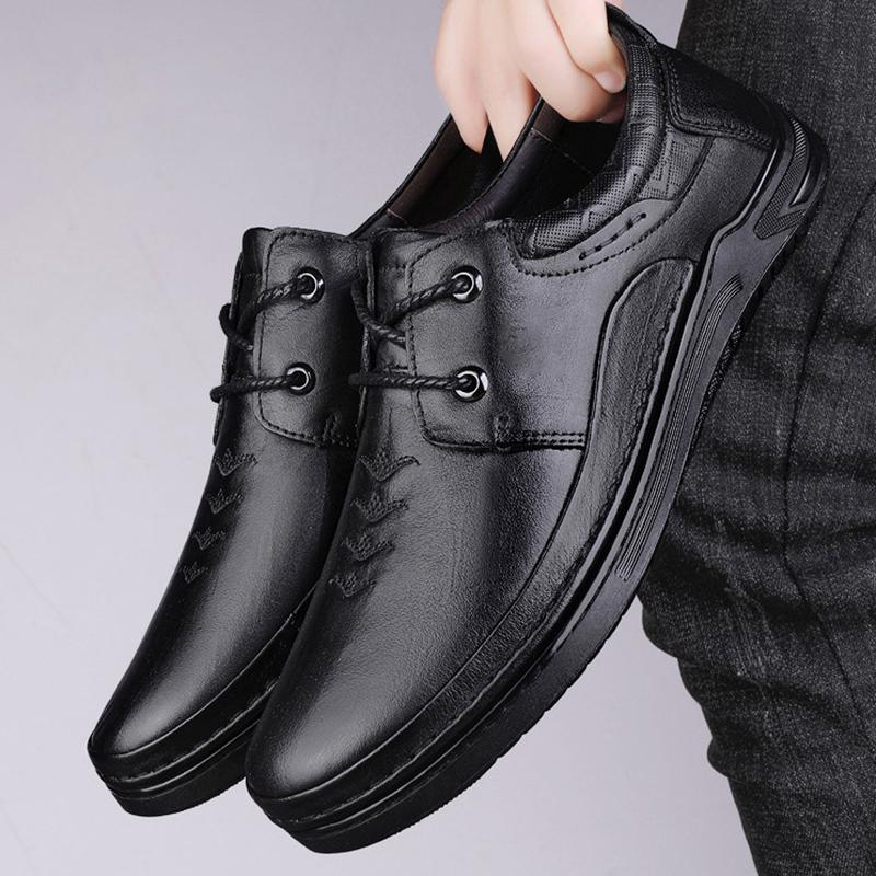 Модные мужские деловые кожаные туфли из натуральной воловьей кожи — фото 4