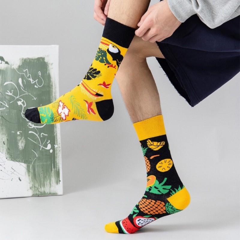 Asymmetric Crew Socks Men Women Cartoon Sports Casual Fashionable Pair