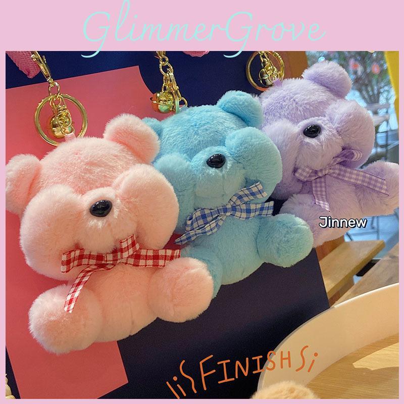 Creative Shy Bear Plush Toy Keychain Delightful Cartoon Gift In Soft Plush Fabric