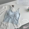 Women Seamless Solid Ice Silk Camisole Built In Bra Inner Wear