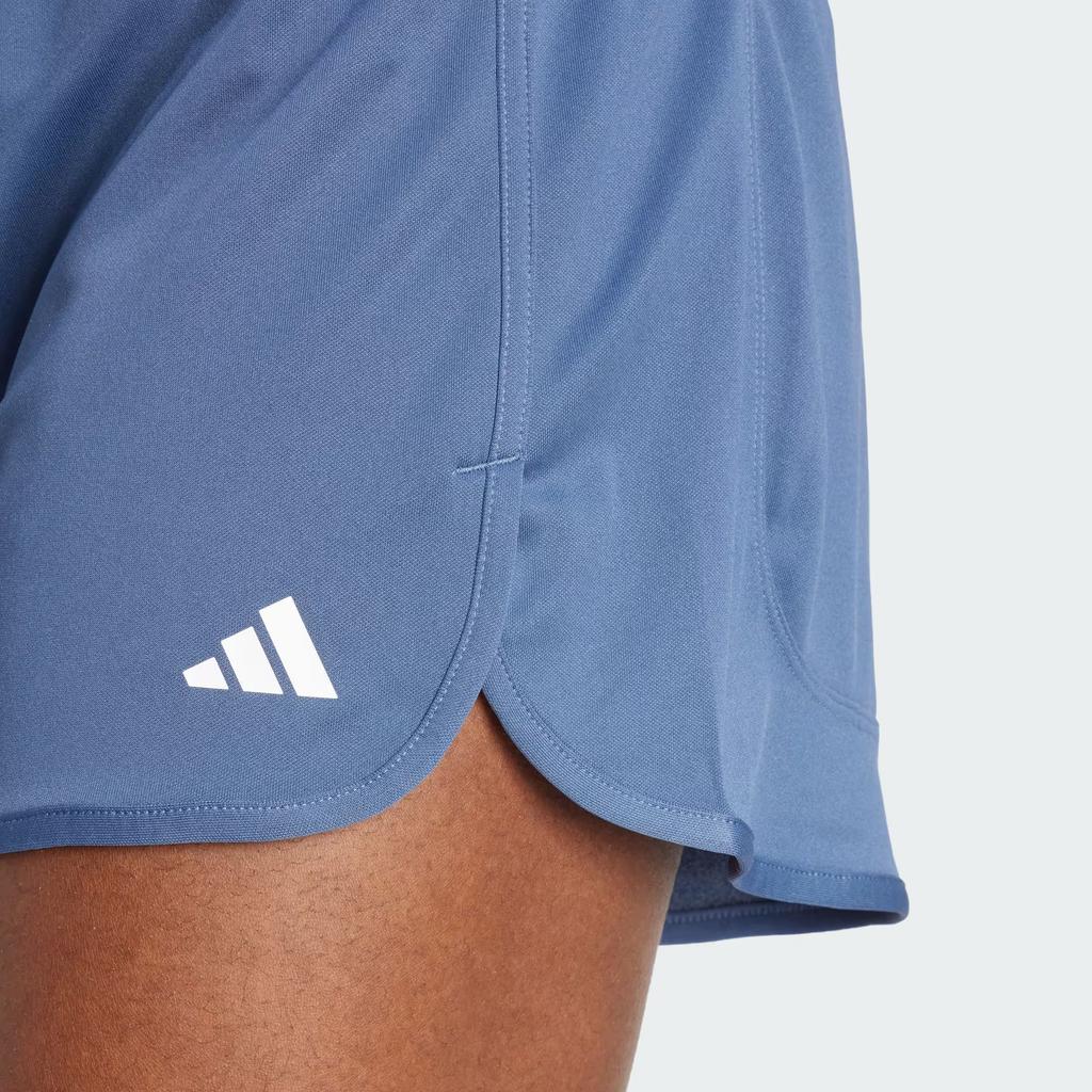 Adidas Pacer Essentials Knit Shorts Solid Logo Elastic Waist Straight Leg Sports Shorts Women Shorts Legendary-Ink-Blue IR6239