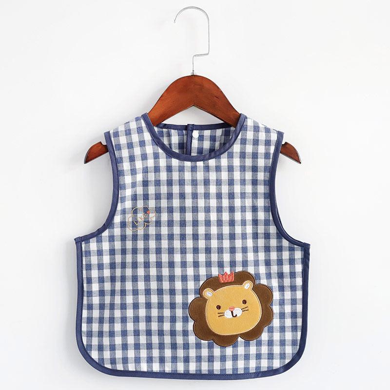 Waterproof Baby Bibs: Sleeveless, Anti-Stain, Solid Food Cartoon Coveralls for Infants and Toddlers