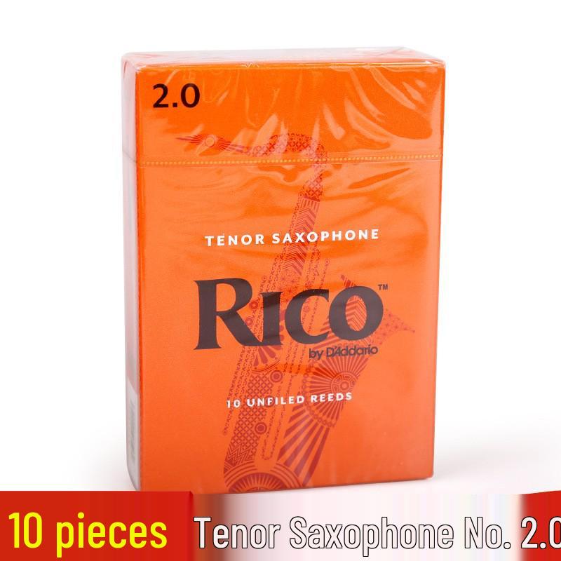 Оригинальные трости для саксофона-альта B-flat RICO, жесткость 1.5-3.0, Желто-оранжевая коробка, 10 шт.