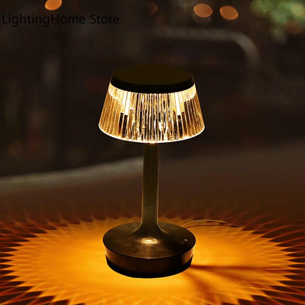 Křišťálová stolní lampa Kreativní houba Ložnice Noční světlo Dotykové nabíjecí Atmosférické světlo Dárková lampa Drop Shipping
