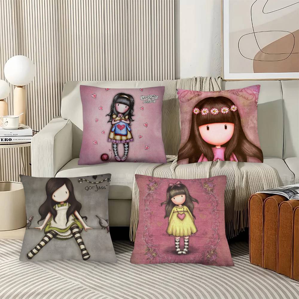1Pc Girl Kid Santoro Gorjuss Pillow Case Fashion Square Pillowcase Bedroom Sofa Room Ins Decoration Leisure