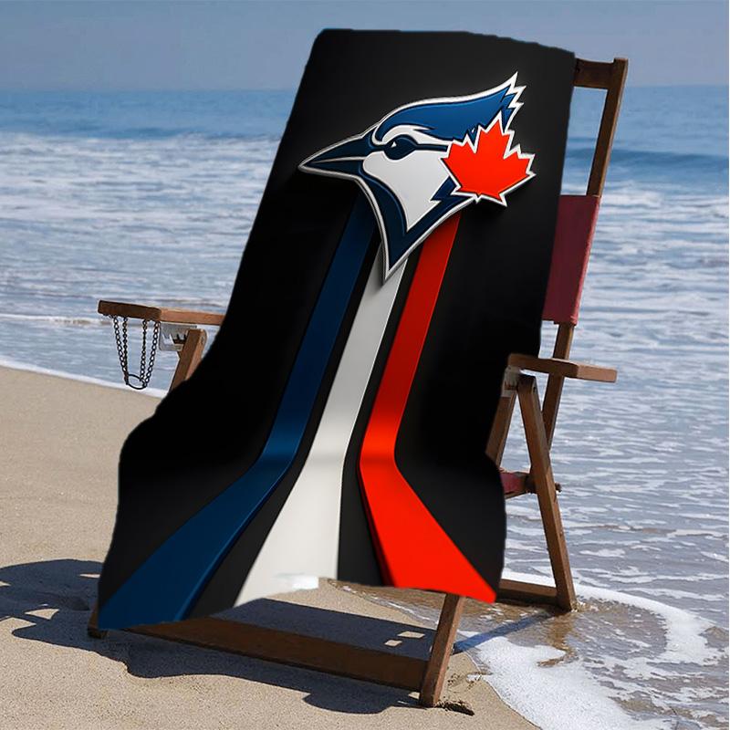 1pc Toronto Blue Jays Beach Towel, Beach and Seaside Swimming Pool Equipment, Fashion Pattern, Rectangular, Travel Essentials