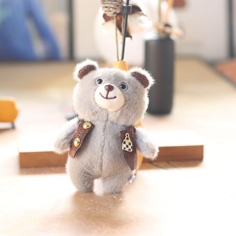 Delightful Miniature Bear Plush Toy Keychain With Super Soft Fabric For Trendy Bag Accessories