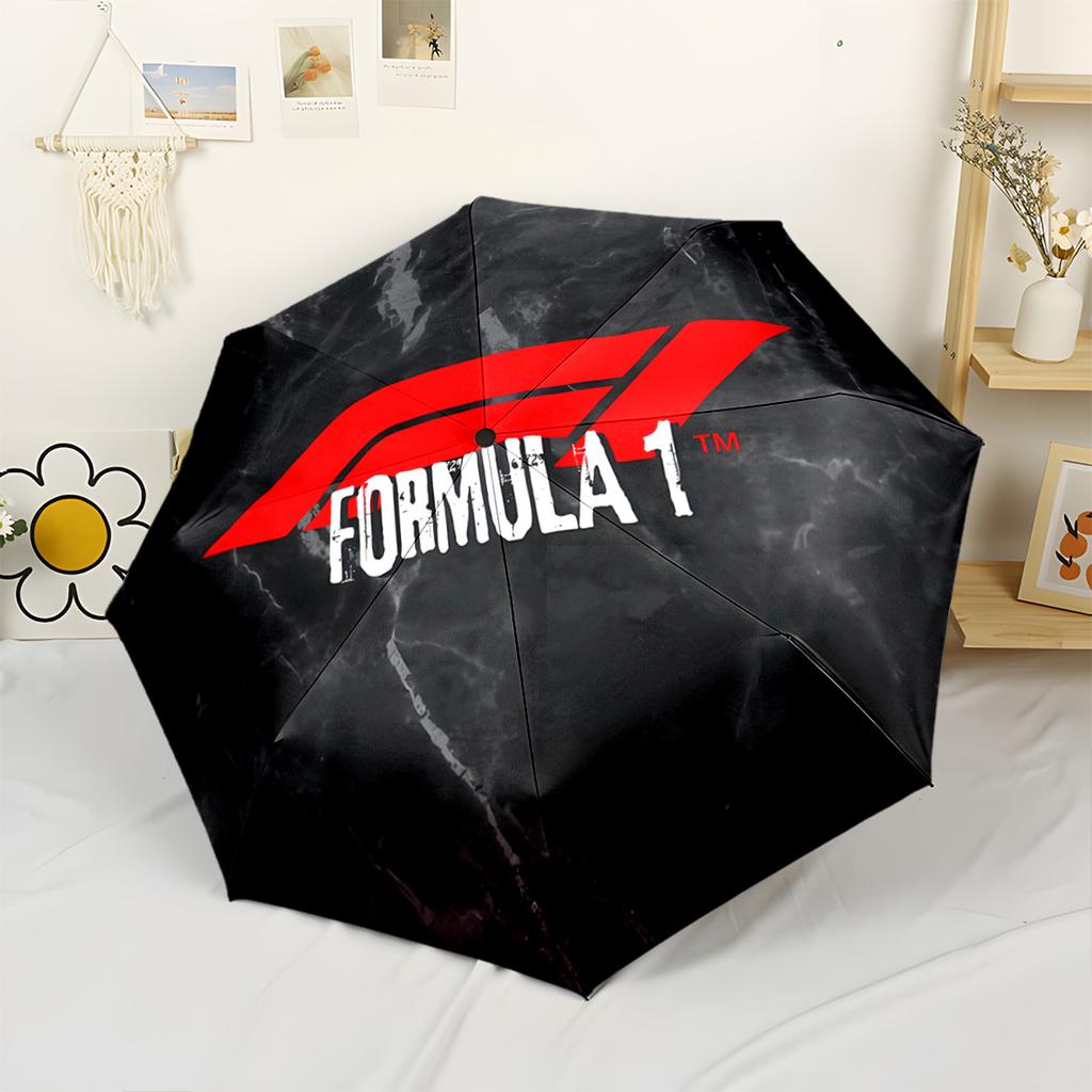 F1 Racing Marble Texture Automatic Umbrella Sturdy 8-Rib Shaft Lightweight for Outdoor Daily Use Vibrant Pattern Umbrella Wedding Party Gift