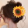 AWAYTR Sweet Flower Hair Clips Fun Sunflower Stripe Hair Claw Hairpin for Women Floral Claws Fashion Girl Hair Accessories Gift