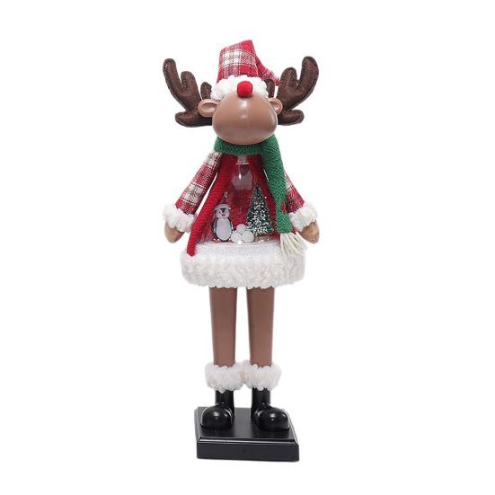 Collectible Christmas Character Statues LED Lighted Figurine, Swirling Glitter Santa Claus Elk Snowman Unique Presents for Friends Decoration