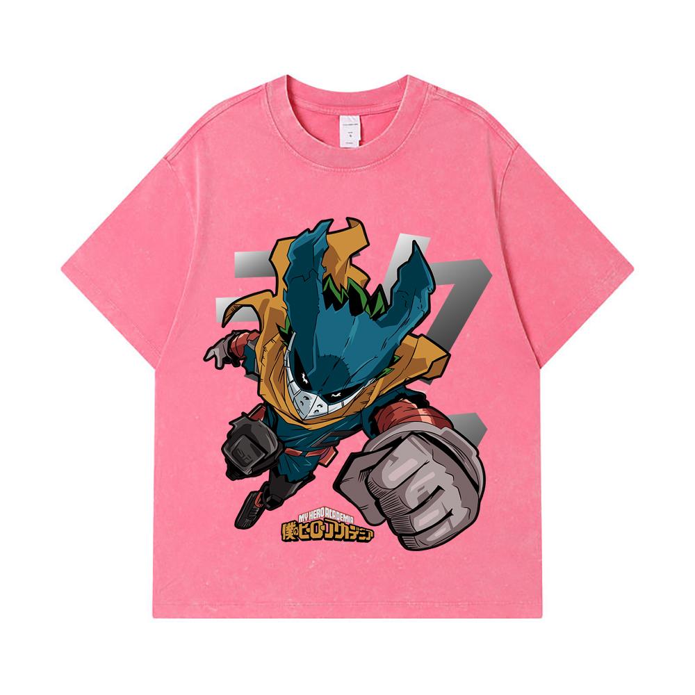 275 GSM Washed T-shirts 100% Cotton My Hero Academia V3 Deku Print Unisex Heavy Cotton T Shirt