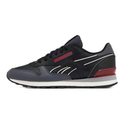 Classic Leather CLIP Cushioning, Wear Resistant Low Top Running Shoes Unisex Black Red Sneakers 100074395