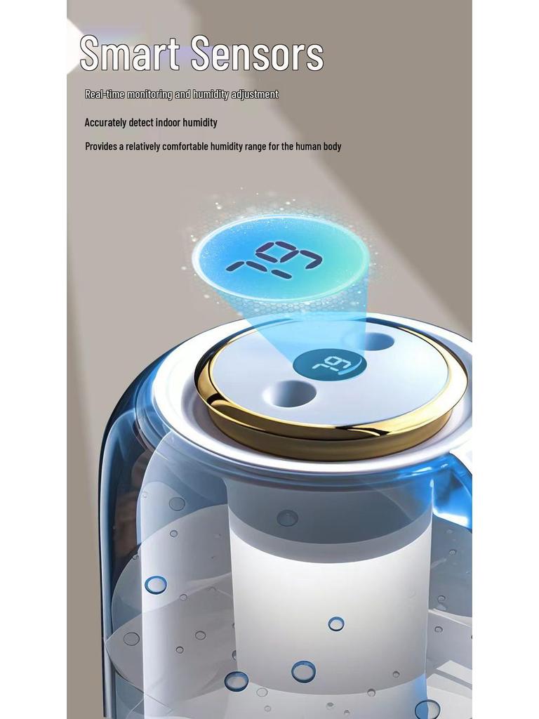 2025 Silent Home Air Humidifier: Large Capacity, Indoor Moisturizer, Ideal for Bedroom and Pregnant Women