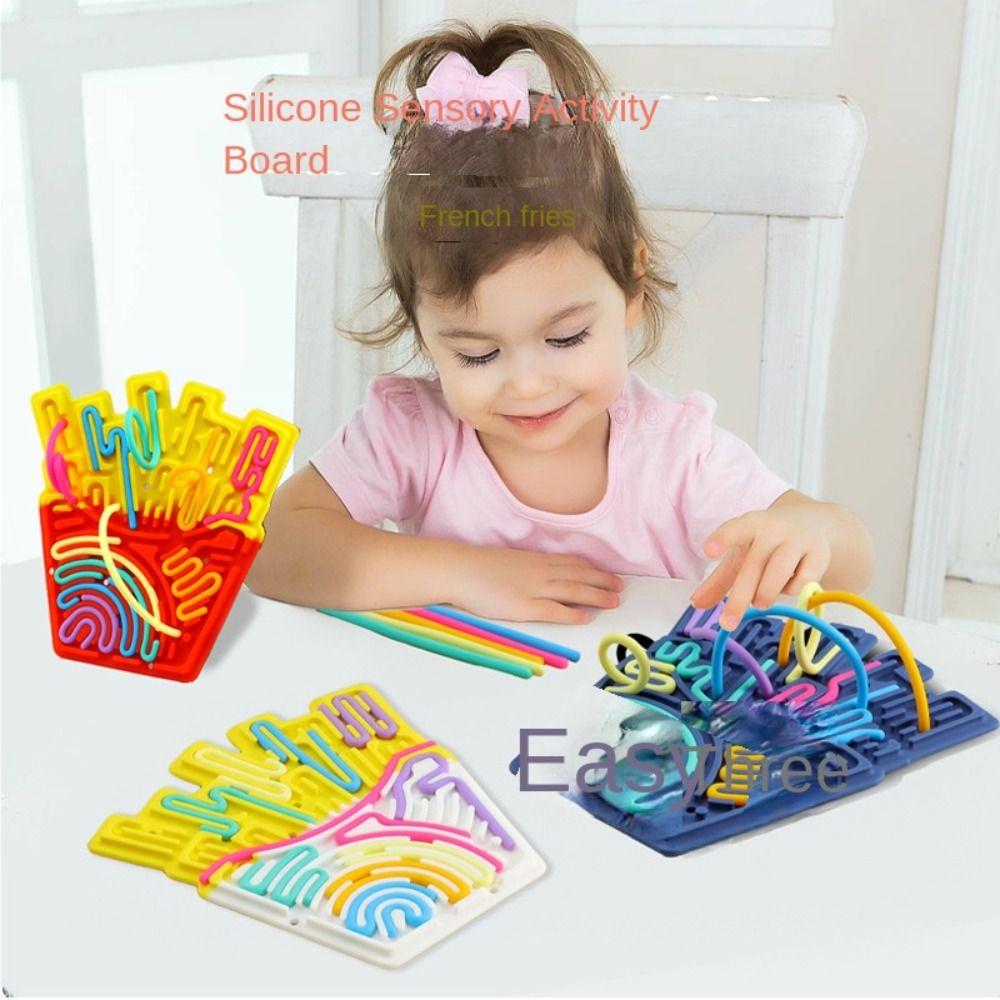 

Silicone Silent Sensory Board Motor Skills Kids Busy Board Sensory Activity Board Kids Adults style A