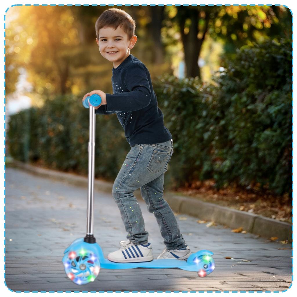 [PACZB] Three-Wheeled Balance Scooter for Children with LED Wheels Blue Z2328N