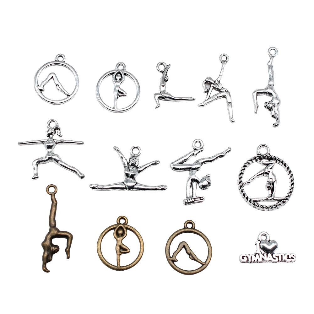 20pcs Sport Charms Gymnastics Charms For Jewelry Making Pendants DIY Crafts Making Findings Handmade Tibetan Jewelry