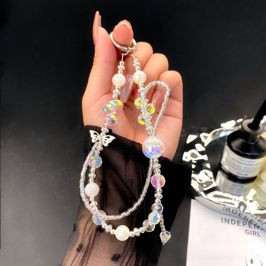 Heidi Perle Legierung Schmetterling Kristall Handgefertigt Perlen Handykette Ins Hochwertiger Schlüsselanhänger Kreative Handyhülle Hängekette