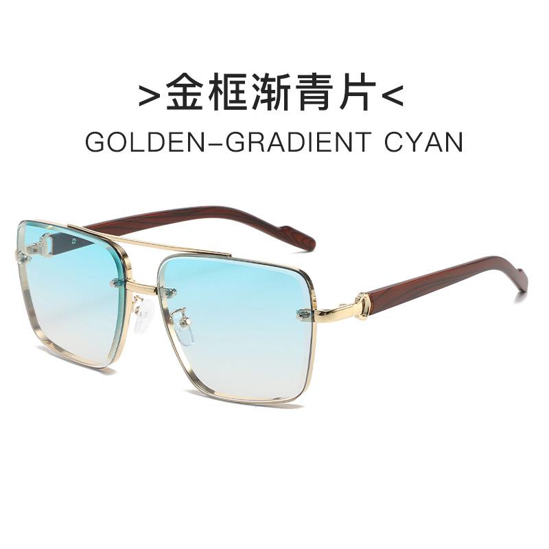 New Retro Square Metal Sunglasses Women Double Bridge Pilot Style Driving Glasses Fashion UV400 Protection