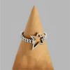 New Simple Personality Irregular Five-pointed Star 925 Sterling Silver Jewelry Hollow Star Lock Chain Opening Rings TYB483