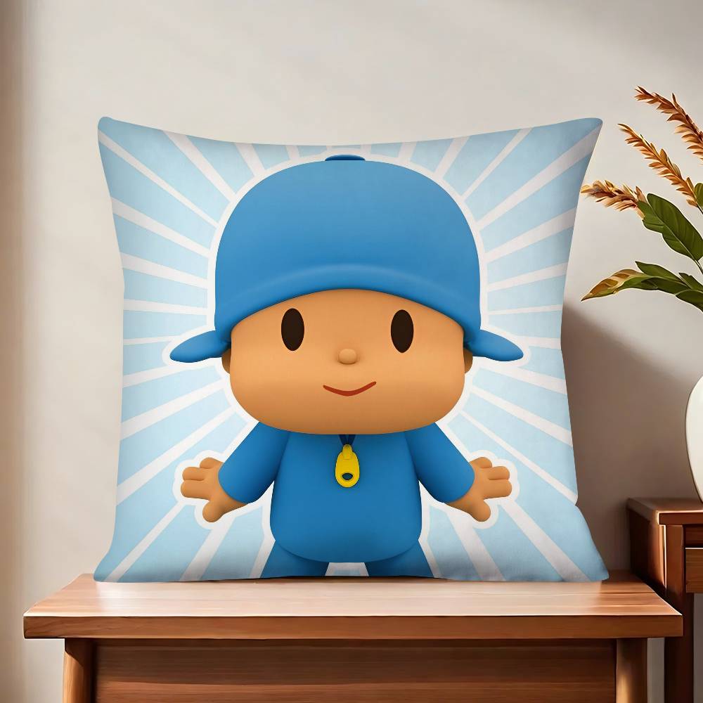 Cartoon P-Pocoyos Cute Pillow Case Fashion Square Pillowcase Bedroom Sofa Room Ins Decoration Leisure Cushion Cover