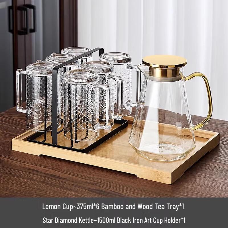 Haofeng Роскошный набор кувшин и стаканы из стекла