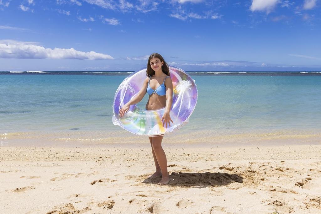 Rainbow Color Floating Ring Adult Size 120cm Floating Ring Chill Time Floating Ring with Rope Instagrammable (1 Piece)