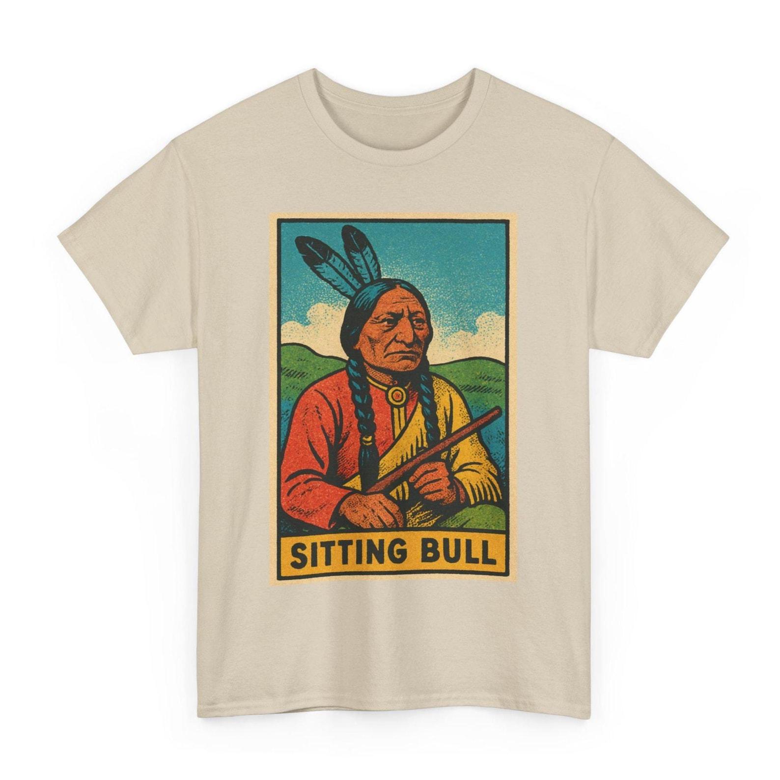 Sitting Bull T-Shirt: Retro Comic Native American Heritage Tee S