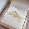 Real Gold Minimalist Zircon Simple Open Ring Women'S Japan And Korea Niche Simple Design Sense Index Finger Ring