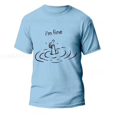 Unisexs Tshirts Im Fine Printed Funny Tops Summer Tshirt for Unisex Casual ONeck Tee Shirts Streetwear Im Ok Fashion Basic Tops