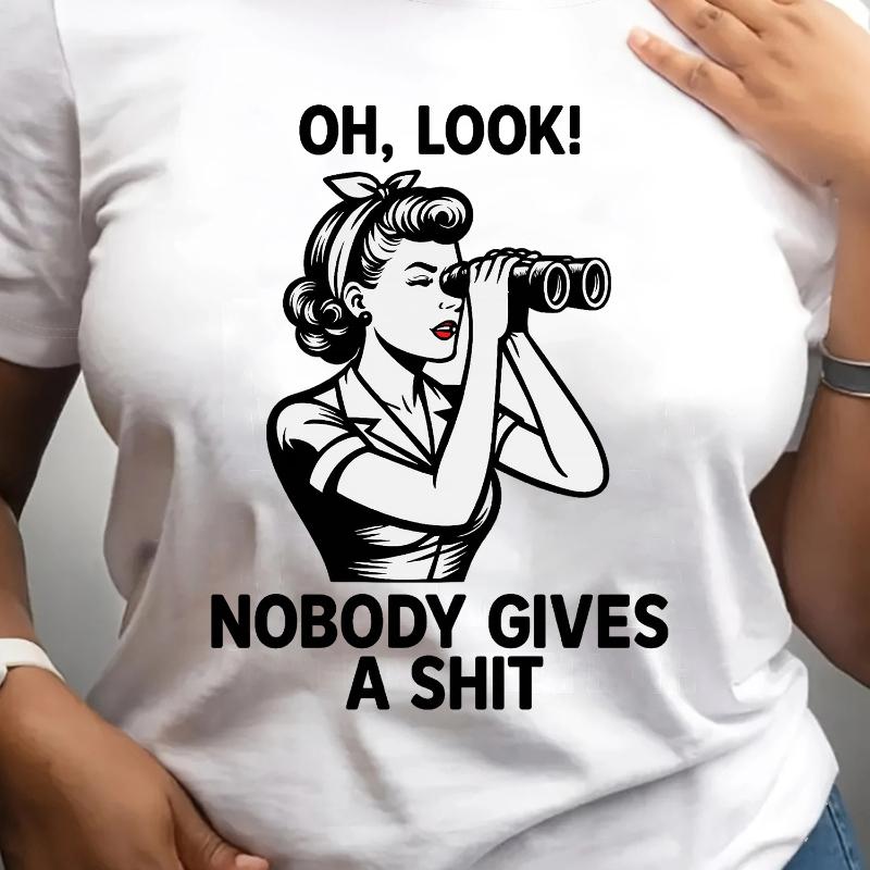 

Women s Funny Slogan T-Shirt with Nobody Gives A Shirt Graphic Printed Casual Streetwear Short Sleeve Women Top Clothing XL білий