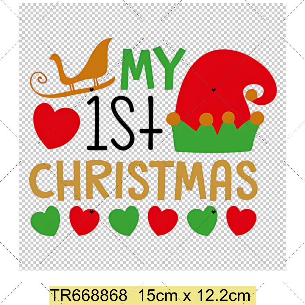 Mein Erstes Weihnachten Wärmeübertragungsaufkleber Weihnachten Thema Aufnäher für Nähzubehör DIY Kleidung Aufkleber Aufnäher