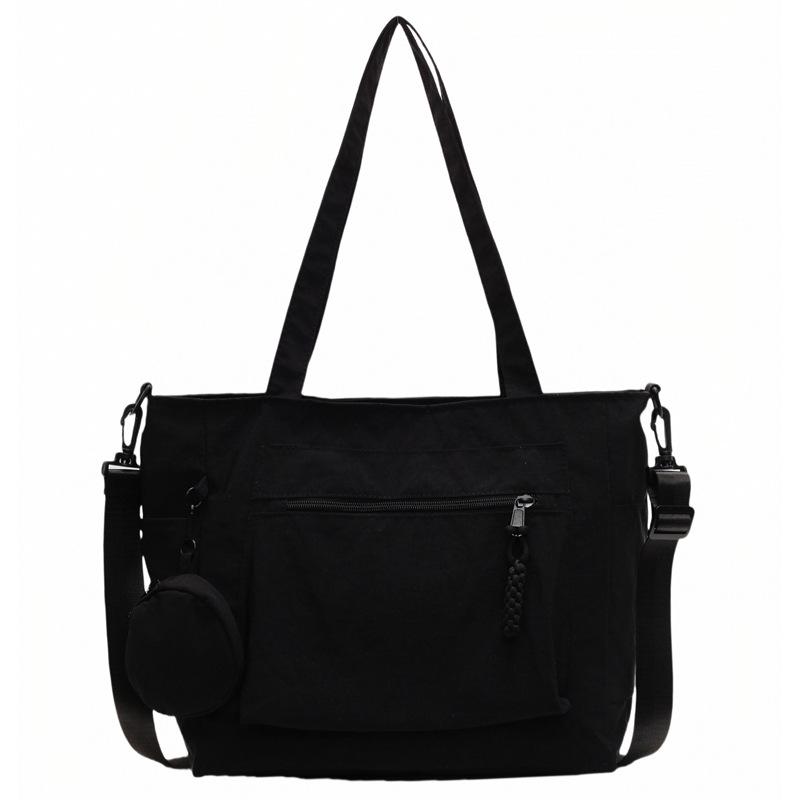 2025 New Casual Simple Large-capacity Tote Bag High-texture Cloth Bag Solid Color Shoulder Underarm Bag
