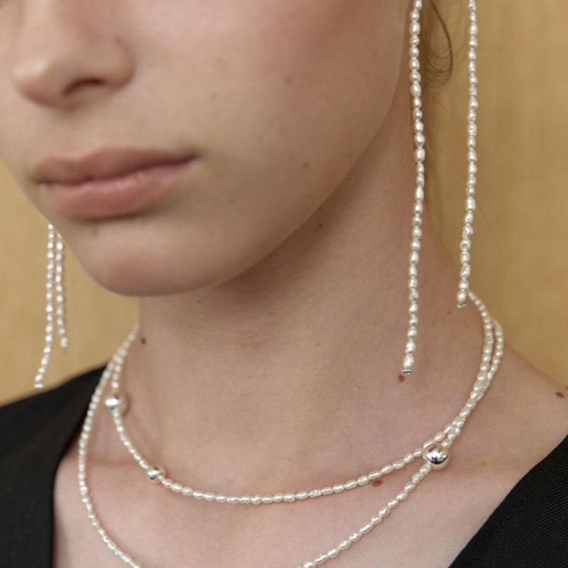 LOVE ME MONSTER Shining Pearl & Balls Multi Long Necklace (L253MNK020)