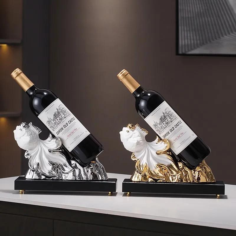 High End Light Luxury Red Wine Rack Decoration Wine Cabinet High-end Decoration Home Living Room Dining Cabinet Koi Creative