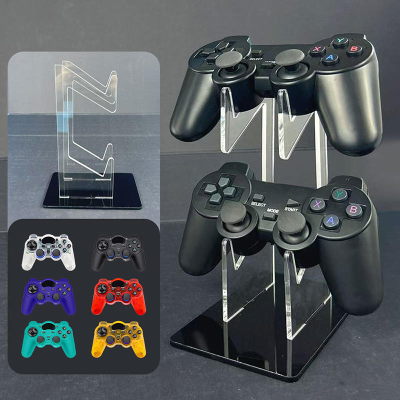 Game Handle Display Stand With Headphone Holder Clear 2 Layer Gaming Accessories Organizer Storage Rack For 1/2 Controllers PS5 PS4 Controller Stand