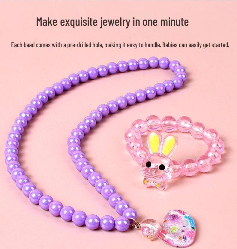 Children's Necklace & Jewelry Toy Set: 54-Compartment Beaded Bracelets & Earrings DIY Kit