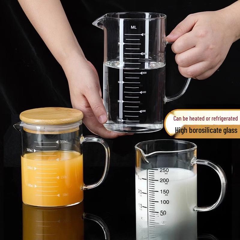 High Borosilicate Glass Measuring Cup with Lid