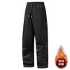Casual pants men's autumn and winter large size fleece thickened straight business sports trousers