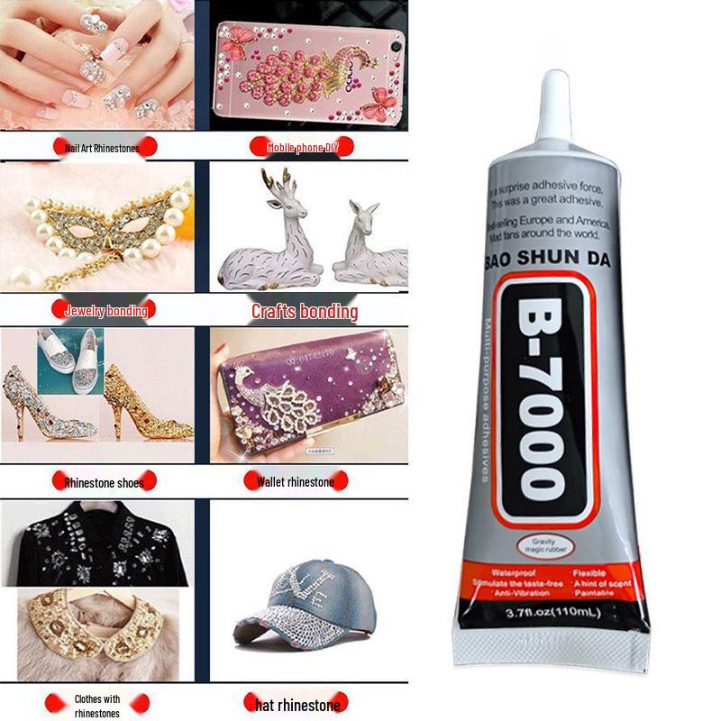 B7000 Transparent Rhinestone & Fabric Glue with Needle Tip for Jewelry Making and DIY Crafts