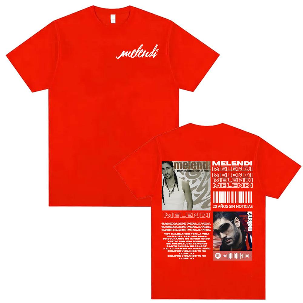Rapper Melendi Caminando Por La Vida 2025 Tour T Shirts Unisex Women Oversized Hip Hop Fashion 100% Cotton T-shirts Casual T Shirt 4XL