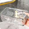 Tissue Box Wall-mounted Sealed Design Dispenser Waterproof Dustproof Paper Towel Holder Transparent Strong Adhesive Container for Bathroom