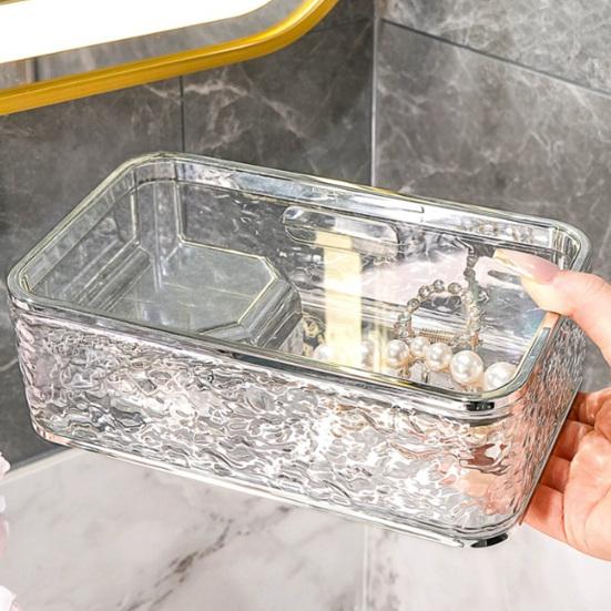 Tissue Box Wall-mounted Sealed Design Dispenser Waterproof Dustproof Paper Towel Holder Transparent Strong Adhesive Container for Bathroom
