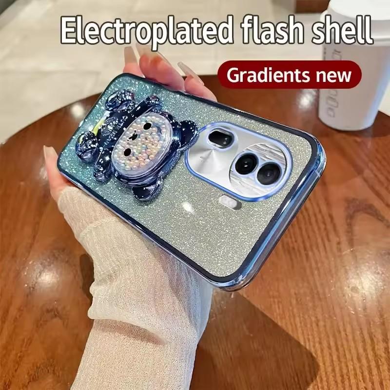 Candy Bear Stand Glitter Phone Case For OPPO A3 Pro A3X A40M A40 A60 A80 5G A18 4G Find X8 X7 Ultra X3 X5 Lite X6 Pro Soft Cover