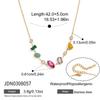 Natural Stone Zircon Crystal Pendant Necklace For Women  Gold Pvd Plated Stainless Steel Necklace Fashion Jewelry Gift