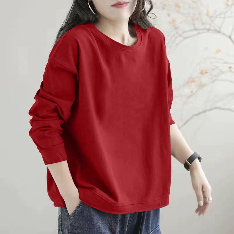 

Off Season Special Price ~ Italy High Quality round Neck Top Age-Reducing Temperament Plus size Fashion High-Grade Gray Women Hoodie Red [pure color]] XL(Suggested 65.00 kg-72.50 kg)