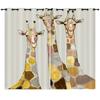 Curtain Cartoon Animal Love Giraffe 3D Digital Printing Blackout Curtain Punching